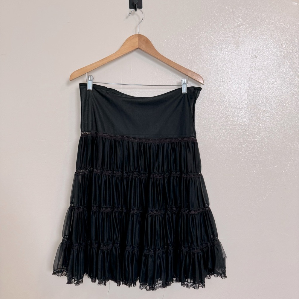 Vintage Black Lace Petticoat Skirt
